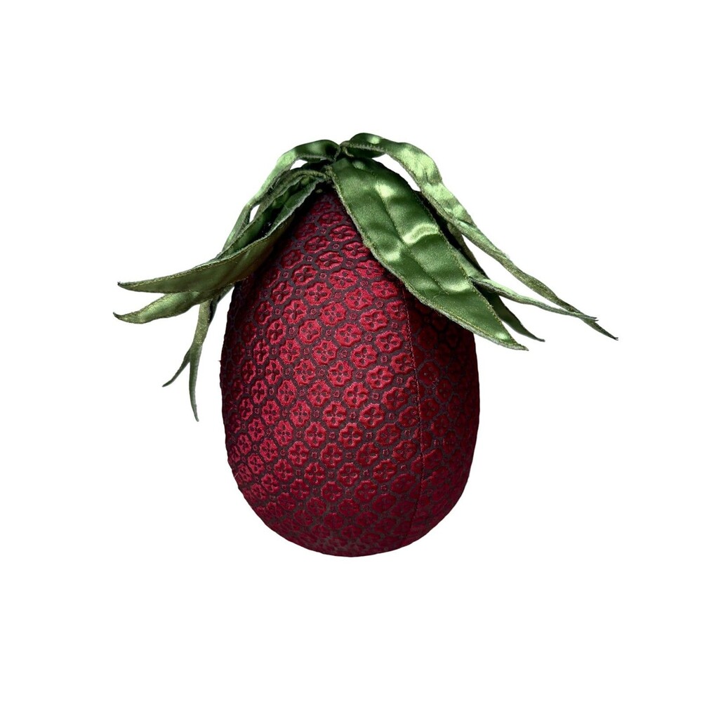 Bess Burgundy Accent Satin 17” Pineapple Pillow Plush Tiki Tropical Fruit